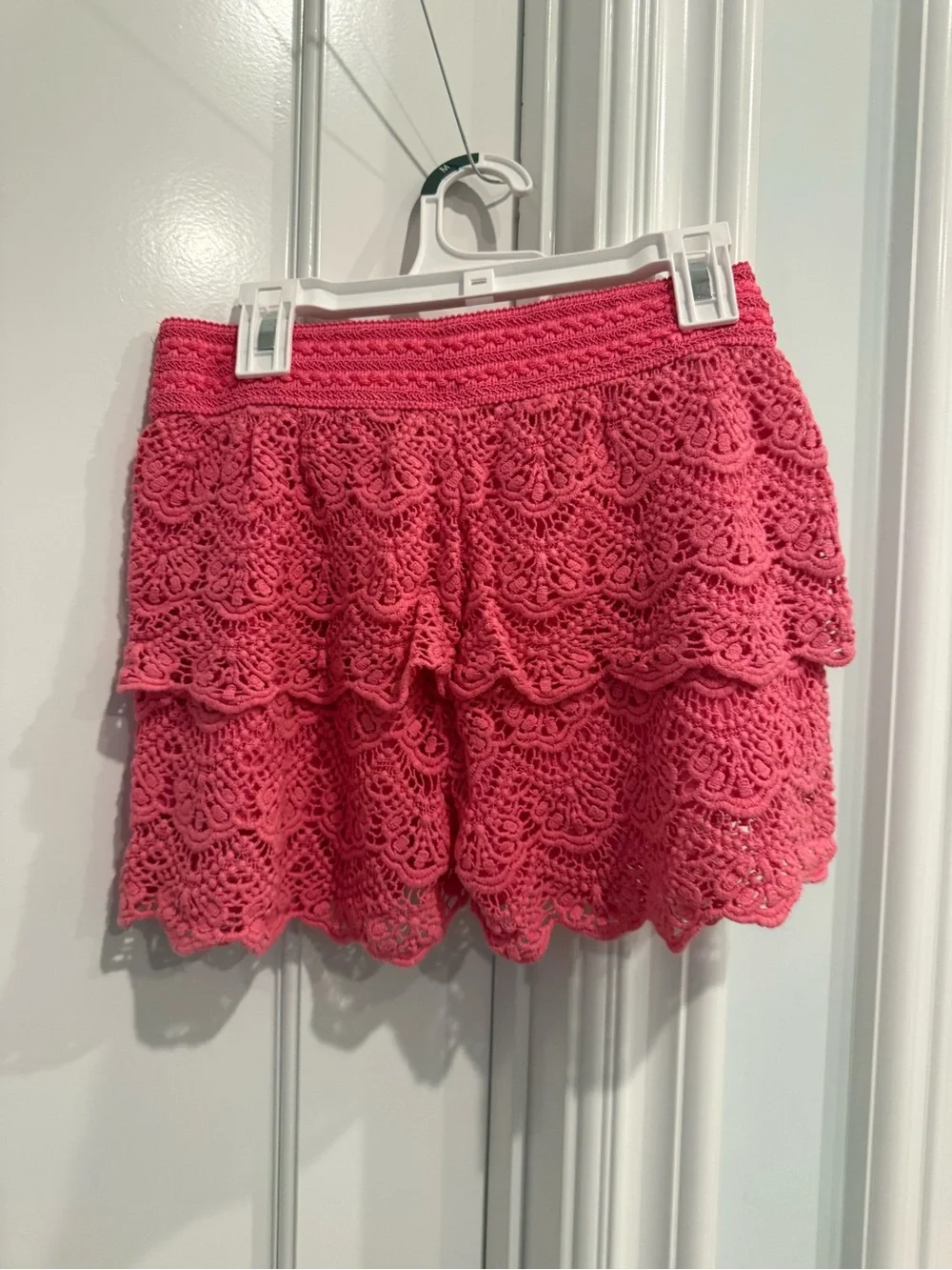 Justice Pink Crochet Tiered Skort